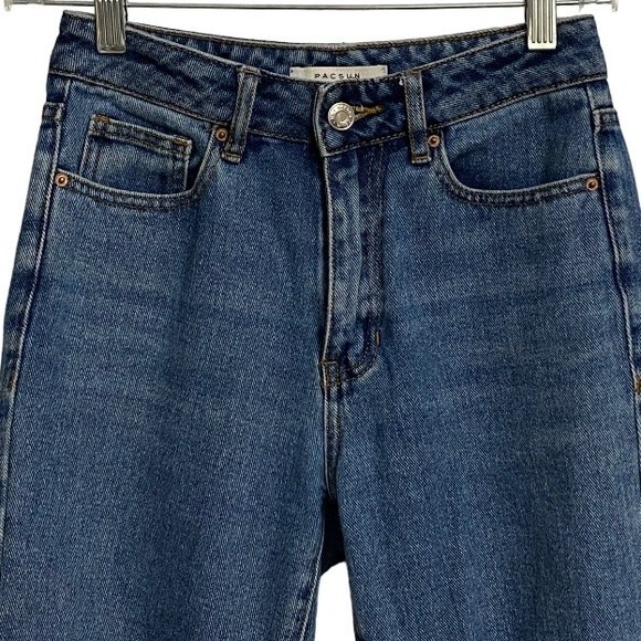 PacSun Distressed Mom Jeans Women's Size 24 Blue Ripped High Waist Grunge Y2K - Picture 3 of 15